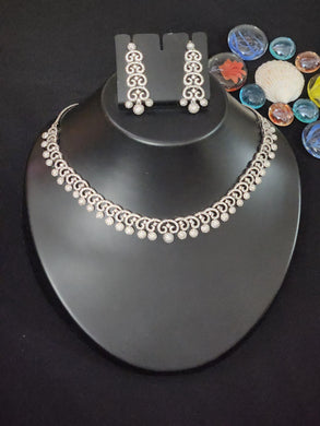 Premium AAA Grade Cubic Zircon / American Diamond Sets - Necklace & Earrings