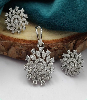Premium AAA Grade Cubic Zircon/American Diamond Sets - Pendant & Earrings
