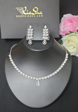 Premium AAA Grade Cubic Zircon / American Diamond Sets - Necklace & Earrings