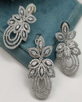 Premium AAA Grade Cubic Zircon/American Diamond Sets - Pendant & Earrings