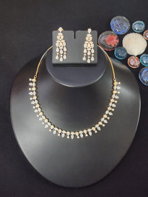 Premium AAA Grade Cubic Zircon / American Diamond Sets - Necklace & Earrings