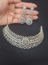 Load image into Gallery viewer, Premium AAA Grade Cubic Zircon / American Diamond Choker Sets - Necklace &amp; Earrings