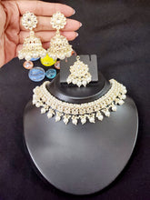 Load image into Gallery viewer, Meenakari Ethnic Kundan &amp; Pearl Set - Choker, Earrings &amp; Mangtikka