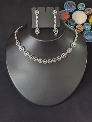 Premium AAA Grade Cubic Zircon / American Diamond Sets - Necklace & Earrings