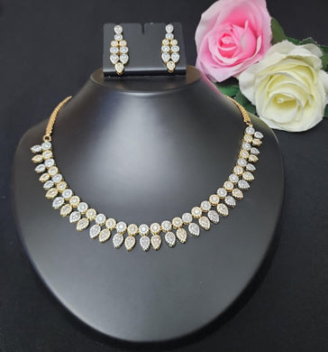 Premium AAA Grade Cubic Zircon / American Diamond Sets - Necklace & Earrings