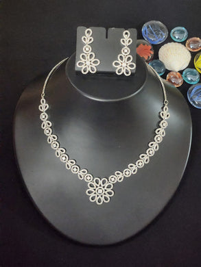 Premium AAA Grade Cubic Zircon / American Diamond Sets - Necklace & Earrings