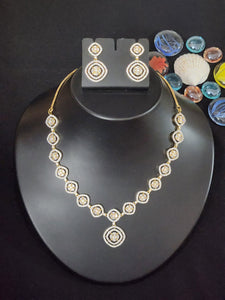 Premium AAA Grade Cubic Zircon / American Diamond Sets - Necklace & Earrings