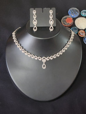 Premium AAA Grade Cubic Zircon / American Diamond Sets - Necklace & Earrings