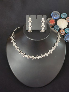 Premium AAA Grade Cubic Zircon / American Diamond Sets - Necklace & Earrings