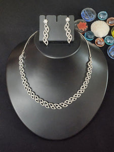 Premium AAA Grade Cubic Zircon / American Diamond Sets - Necklace & Earrings