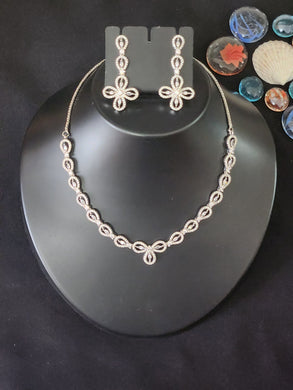 Premium AAA Grade Cubic Zircon / American Diamond Sets - Necklace & Earrings