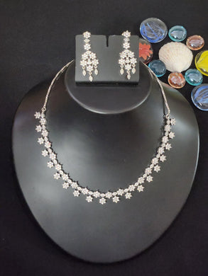 Premium AAA Grade Cubic Zircon / American Diamond Sets - Necklace & Earrings