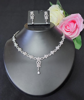 Premium AAA Grade Cubic Zircon / American Diamond Sets - Necklace & Earrings