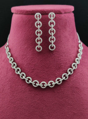 Premium AAA Grade Cubic Zircon/American Diamond Set - Necklace & Earrings