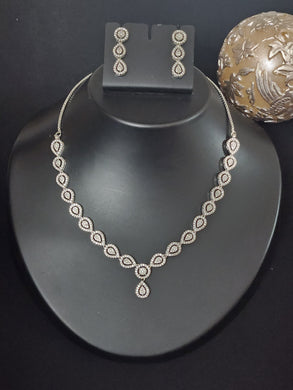 Premium AAA Grade Cubic Zircon / American Diamond Sets - Necklace & Earrings