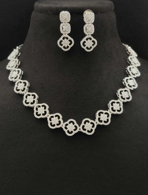 Premium AAA Grade Cubic Zircon/American Diamond Set - Necklace & Earrings