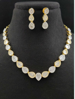 Premium AAA Grade Cubic Zircon/American Diamond Set - Necklace & Earrings