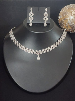 Premium AAA Grade Cubic Zircon / American Diamond Sets - Necklace & Earrings