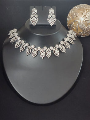 Premium AAA Grade Cubic Zircon / American Diamond Sets - Necklace & Earrings