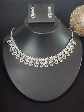 Premium AAA Grade Cubic Zircon / American Diamond Sets - Necklace & Earrings