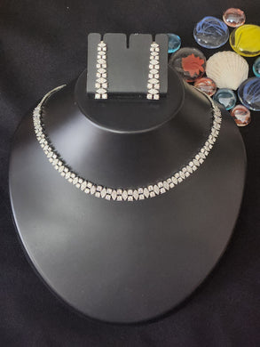 Premium AAA Grade Cubic Zircon/American Diamond Set - Necklace & Earrings