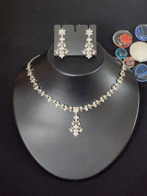 Premium AAA Grade Cubic Zircon / American Diamond Sets - Necklace & Earrings