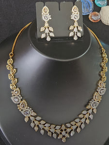 Premium AAA Grade Cubic Zircon / American Diamond Sets - Necklace & Earrings