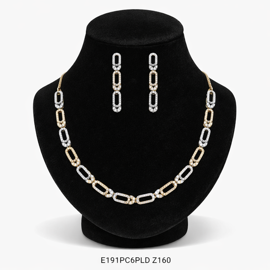 Premium AAA Grade Cubic Zircon / American Diamond Sets - Necklace & Earrings