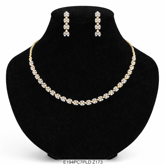 Premium AAA Grade Cubic Zircon / American Diamond Sets - Necklace & Earrings