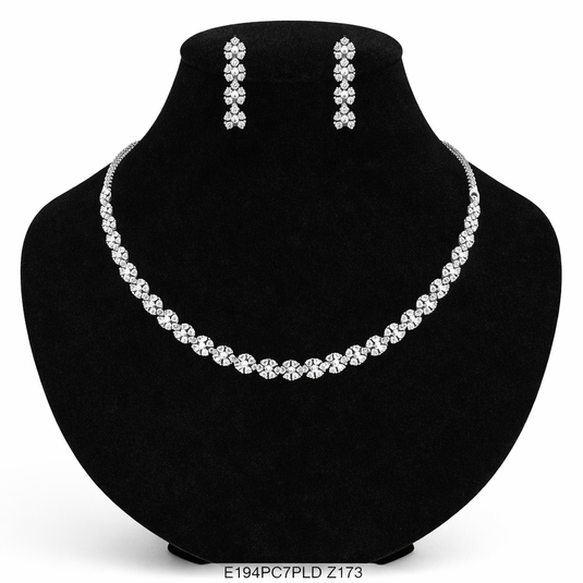 Premium AAA Grade Cubic Zircon / American Diamond Sets - Necklace & Earrings