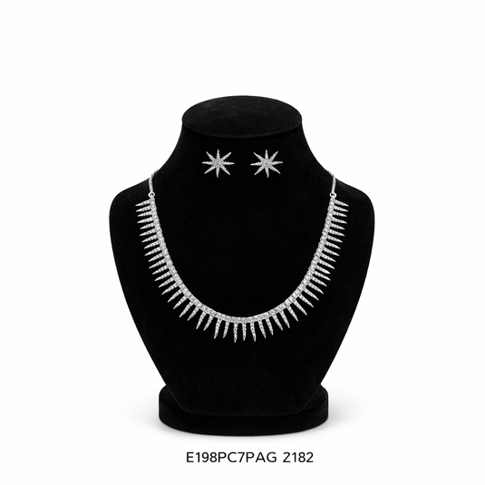 Premium AAA Grade Cubic Zircon / American Diamond Sets - Necklace & Earrings