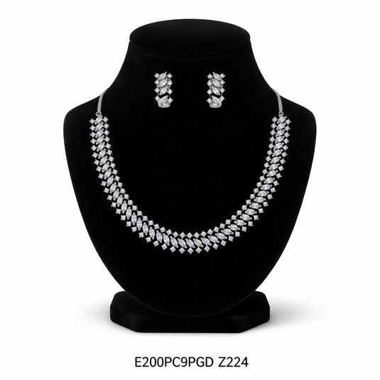 Premium AAA Grade Cubic Zircon / American Diamond Sets - Necklace & Earrings