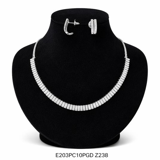 Premium AAA Grade Cubic Zircon / American Diamond Sets - Necklace & Earrings