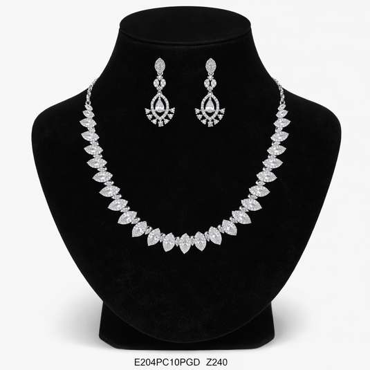 Premium AAA Grade Cubic Zircon / American Diamond Sets - Necklace & Earrings