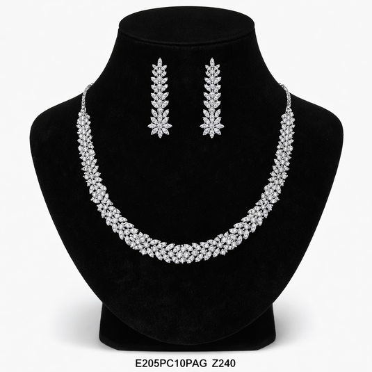 Premium AAA Grade Cubic Zircon / American Diamond Sets - Necklace & Earrings