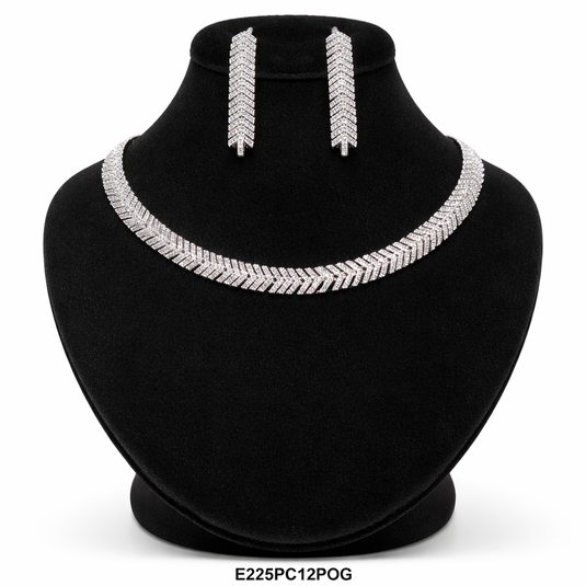 Premium AAA Grade Cubic Zircon / American Diamond Sets - Necklace & Earrings
