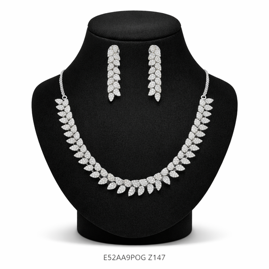 Premium AAA Grade Cubic Zircon / American Diamond Sets - Necklace & Earrings