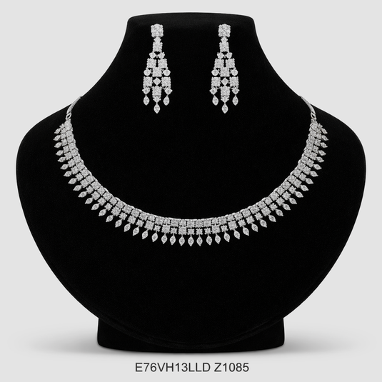 Premium AAA Grade Cubic Zircon / American Diamond Sets - Necklace & Earrings