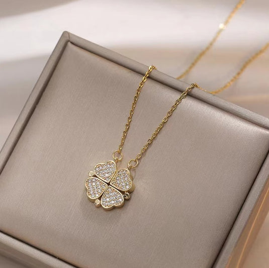 Heart Magnetic Convertible Pendant & Necklace in Stainless Steel