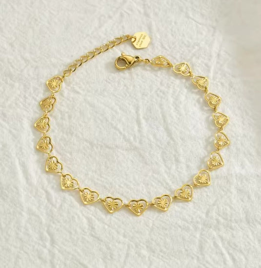 Heart Design Stainless Steel Bracelet