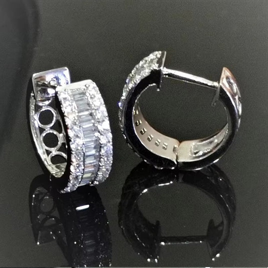 Luxury Premium Quality AD Collection Cubic Zircon Earrings - Small Hoop & Stud Earrings