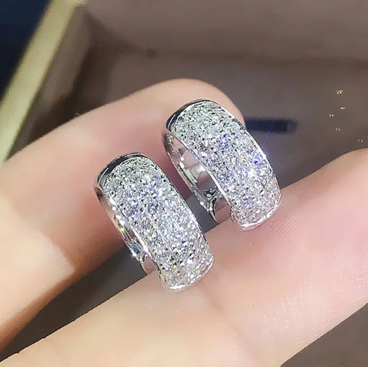 Luxury Premium Quality AD Collection Cubic Zircon Earrings - Small Hoop & Stud Earrings