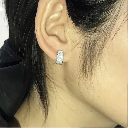 Luxury Premium Quality AD Collection Cubic Zircon Earrings - Small Hoop & Stud Earrings