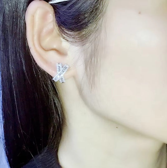 Luxury Premium Quality AD Collection Cubic Zircon Earrings - Small Hoop & Stud Earrings