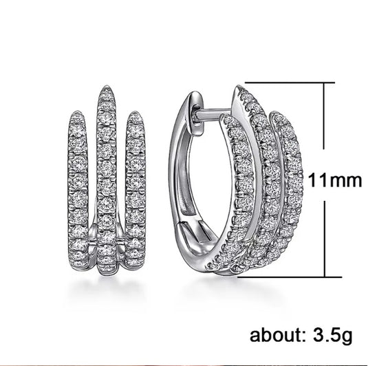 Luxury Premium Quality AD Collection Cubic Zircon Earrings - Small Hoop & Stud Earrings