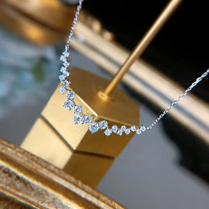 Luxury Premium AD Collection Elegant Cubic Zircon Stud Drop Necklace