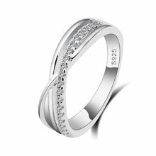 Load image into Gallery viewer, 925 Silver Criss Cross Finger Ring, Size 7