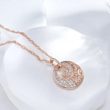 Load image into Gallery viewer, 585 Rose Gold Crystal Studded Pendant Necklace