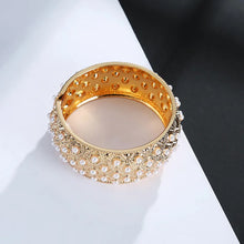 Load image into Gallery viewer, Pearl Studded Wide Cuff Bangle