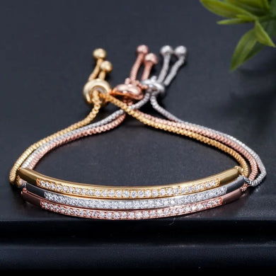 Set of 3 Pieces Adjustable Bolo Bracelets in Yellow, White and Rose